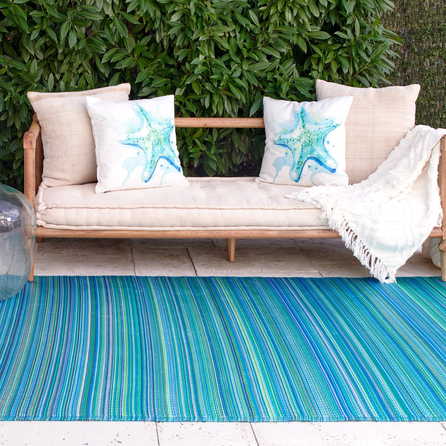 Cancun Outdoor Rug | Modern Striped Multicolor Design