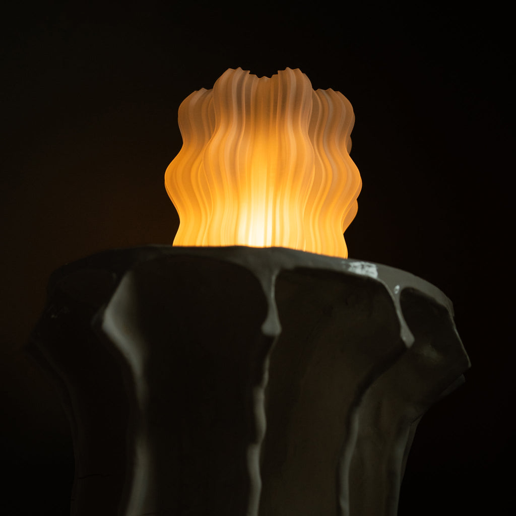 Cordless Mini Wavy Lamp | Rechargeable 3D Printed Table Lamp – Wooj Design