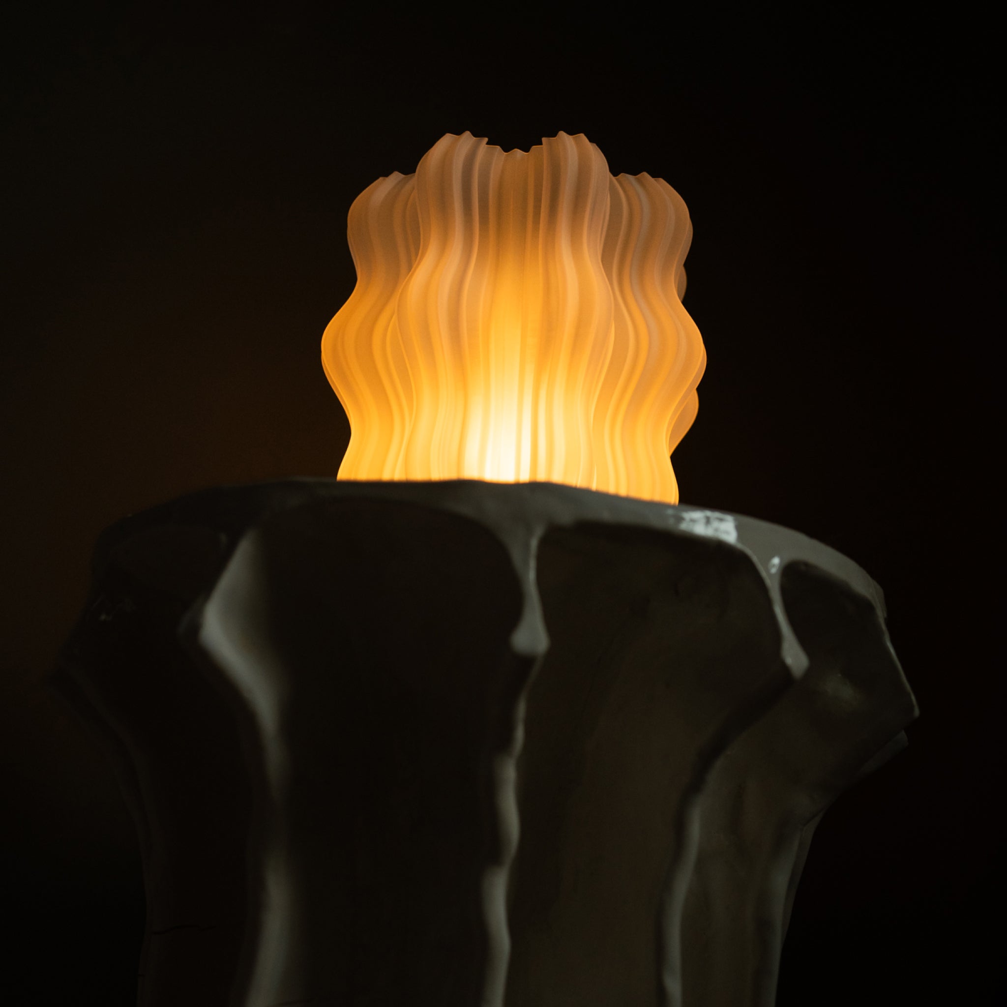 Cordless Mini Wavy Lamp | Rechargeable 3D Printed Table Lamp – Wooj Design