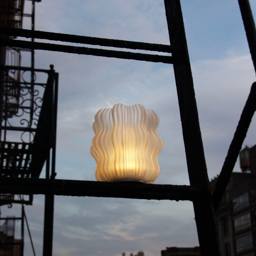 Cordless Mini Wavy Lamp | Rechargeable 3D Printed Table Lamp – Wooj Design