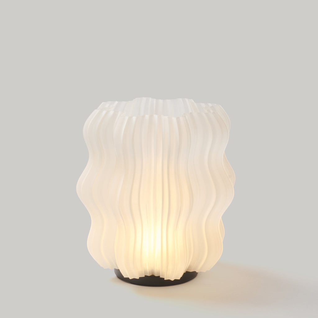 Cordless Mini Wavy Lamp | Rechargeable 3D Printed Table Lamp – Wooj Design