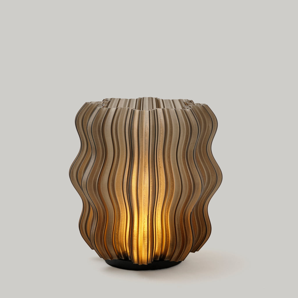 Cordless Mini Wavy Lamp | Rechargeable 3D Printed Table Lamp – Wooj Design