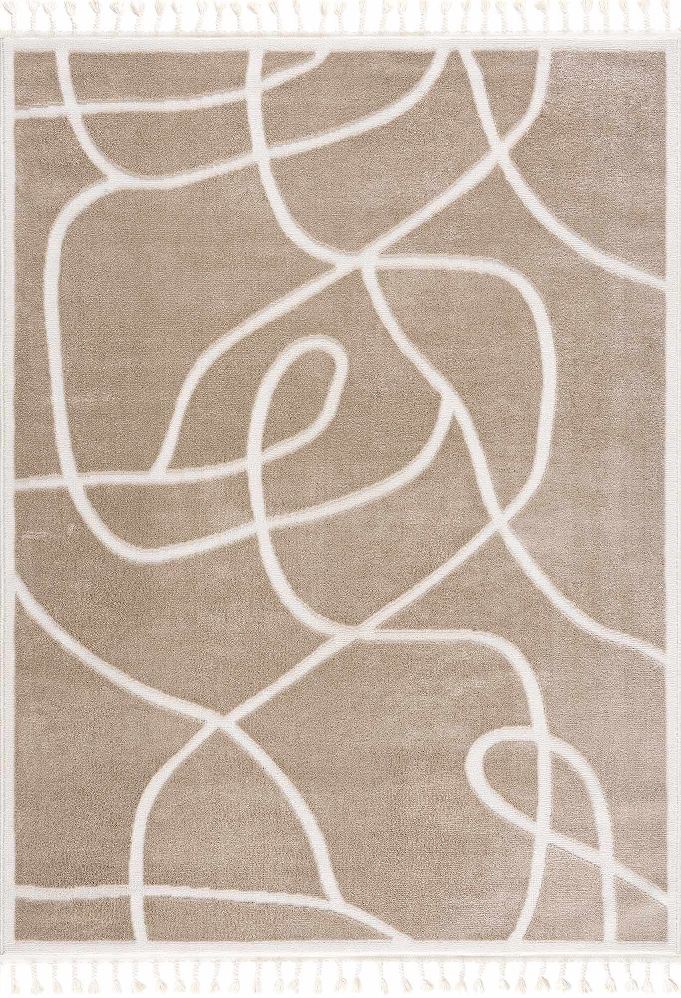 Azana Cream Area Rug | Modern Minimalist Line Design