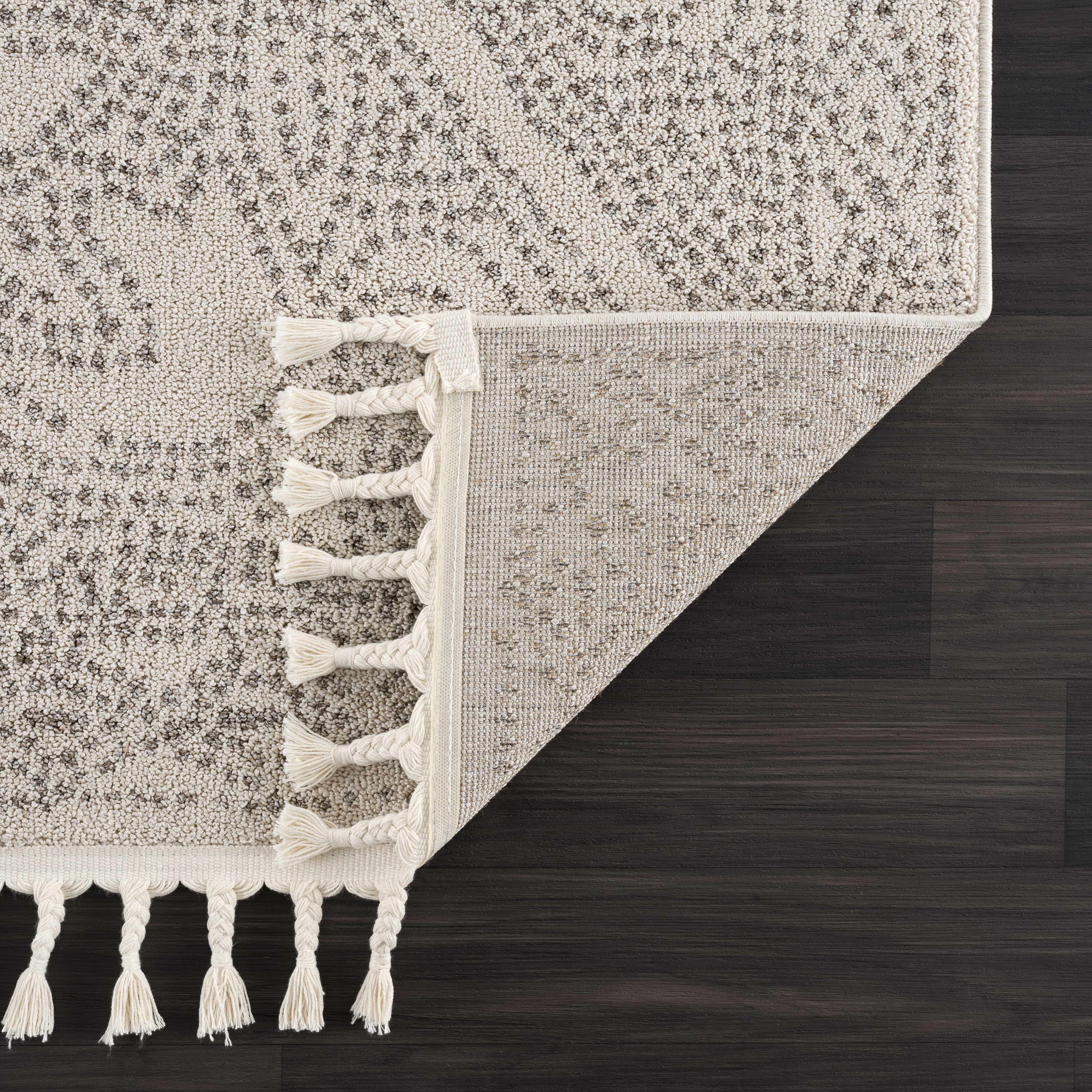 Birdwood Cream & Brown Area Rug | Dot & Floral Pattern Design – Hauteloom