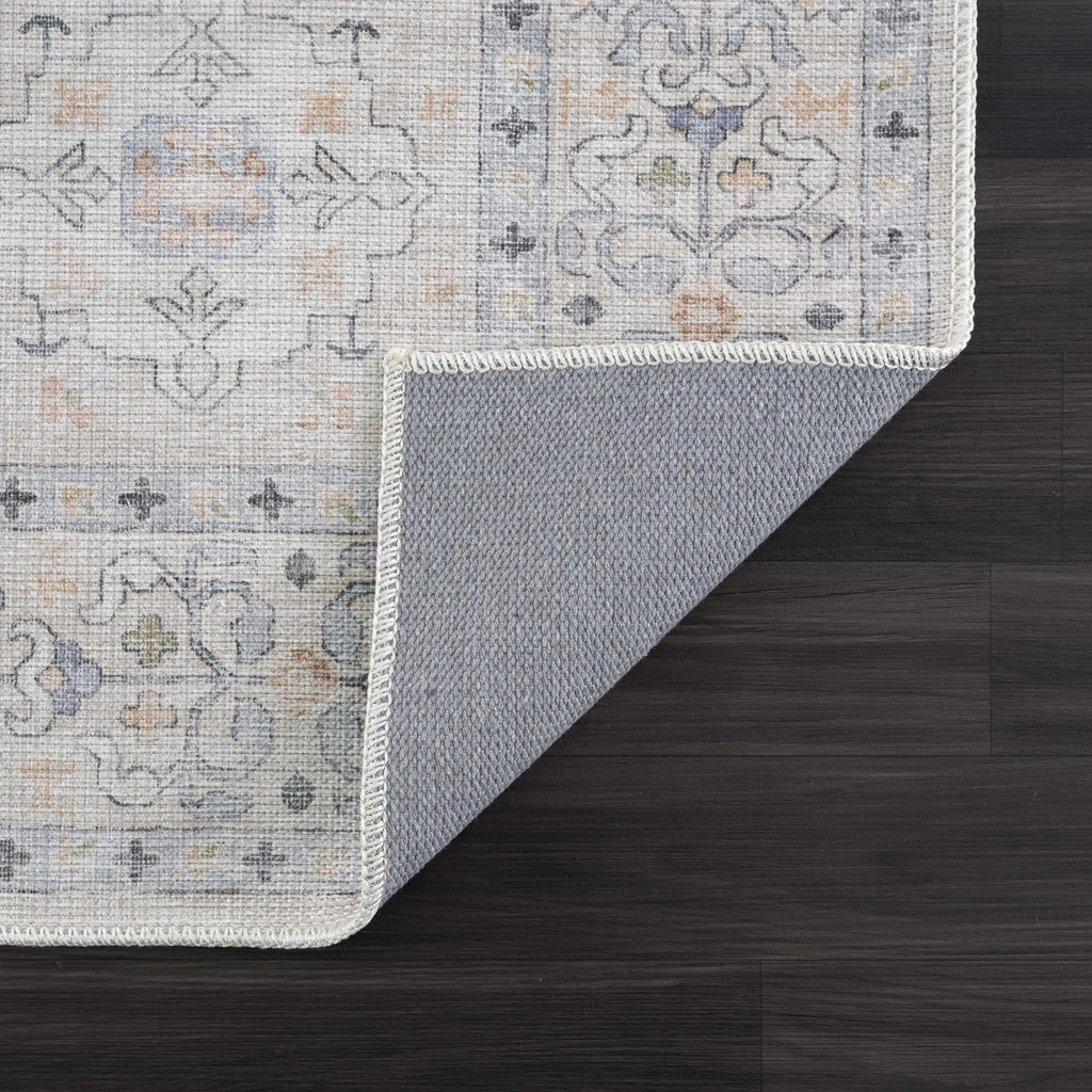 Beckett Beige Vintage Washable Area Rug | Aztec-Inspired Design