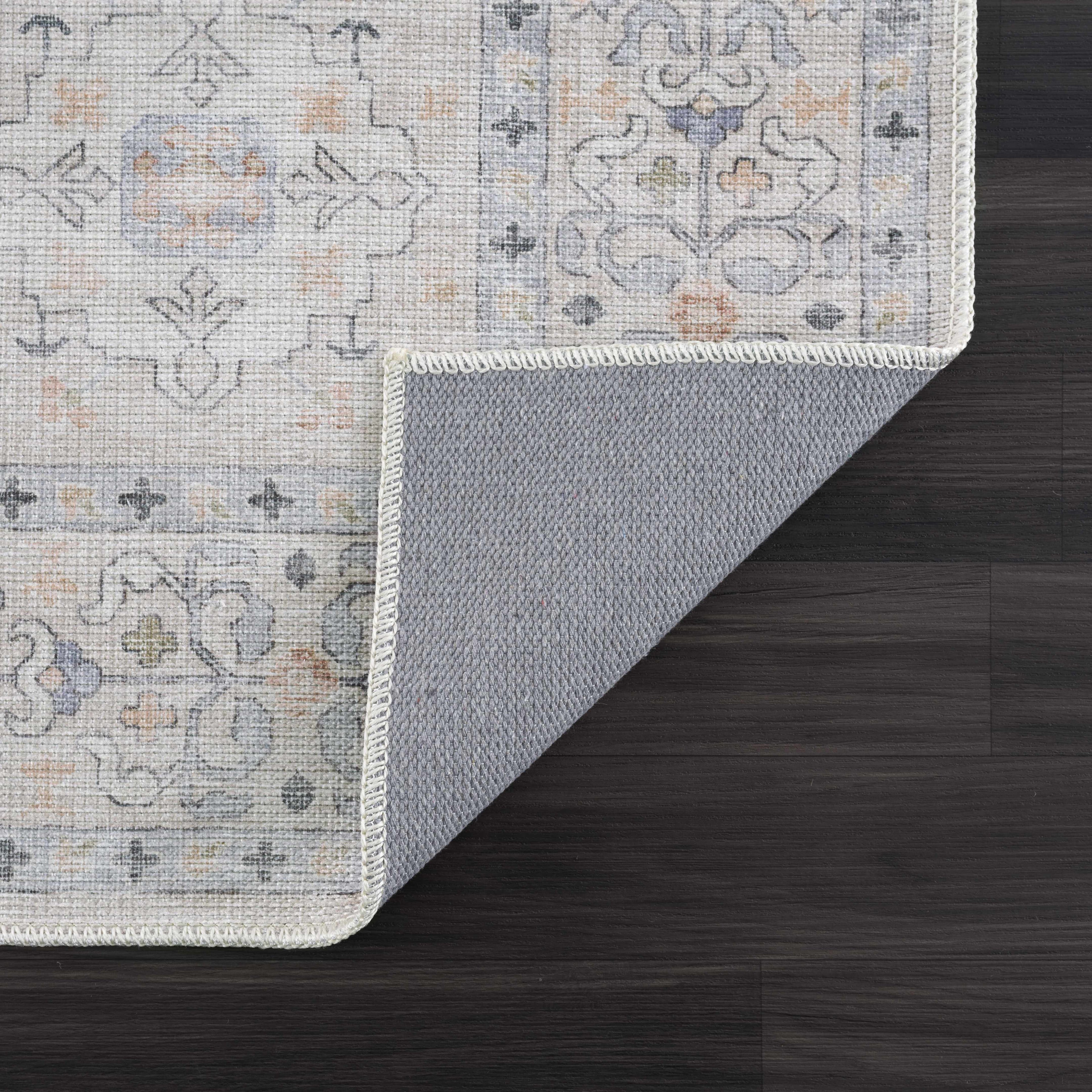 Beckett Beige Vintage Washable Area Rug | Aztec-Inspired Design
