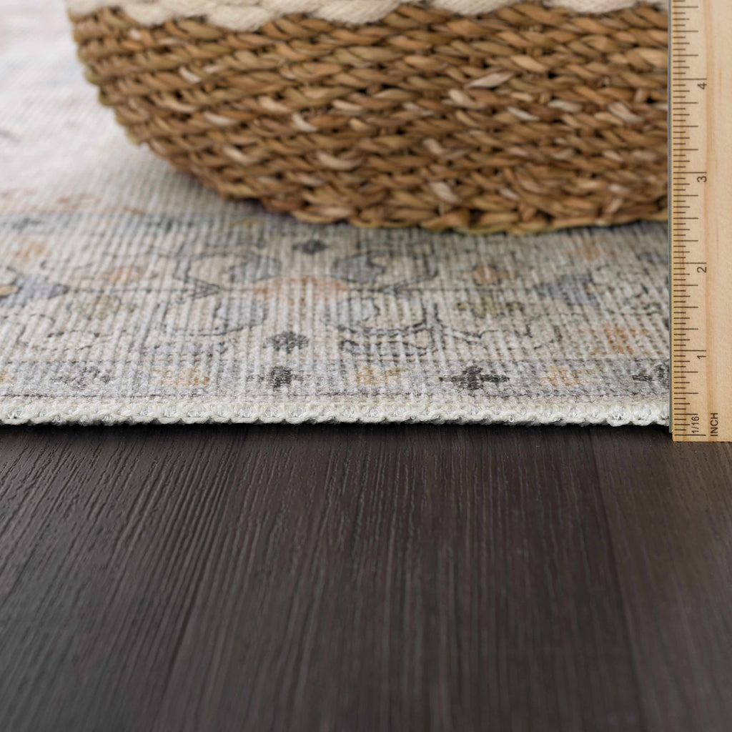Beckett Beige Vintage Washable Area Rug | Aztec-Inspired Design
