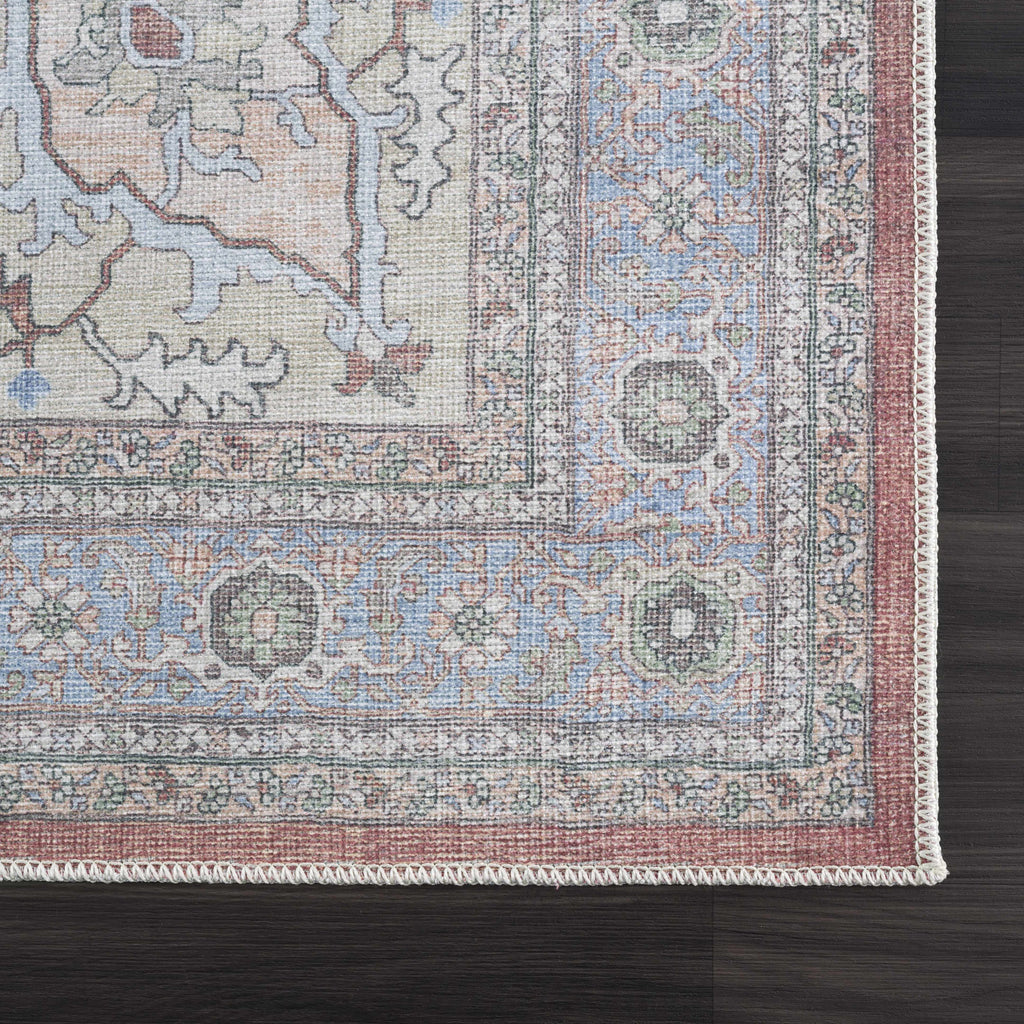 Bagamanoc Brown Medallion Washable Area Rug | Persian & Turkish-Inspired Design – Hauteloom