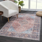 Holi Blue & Burgundy Area Rug