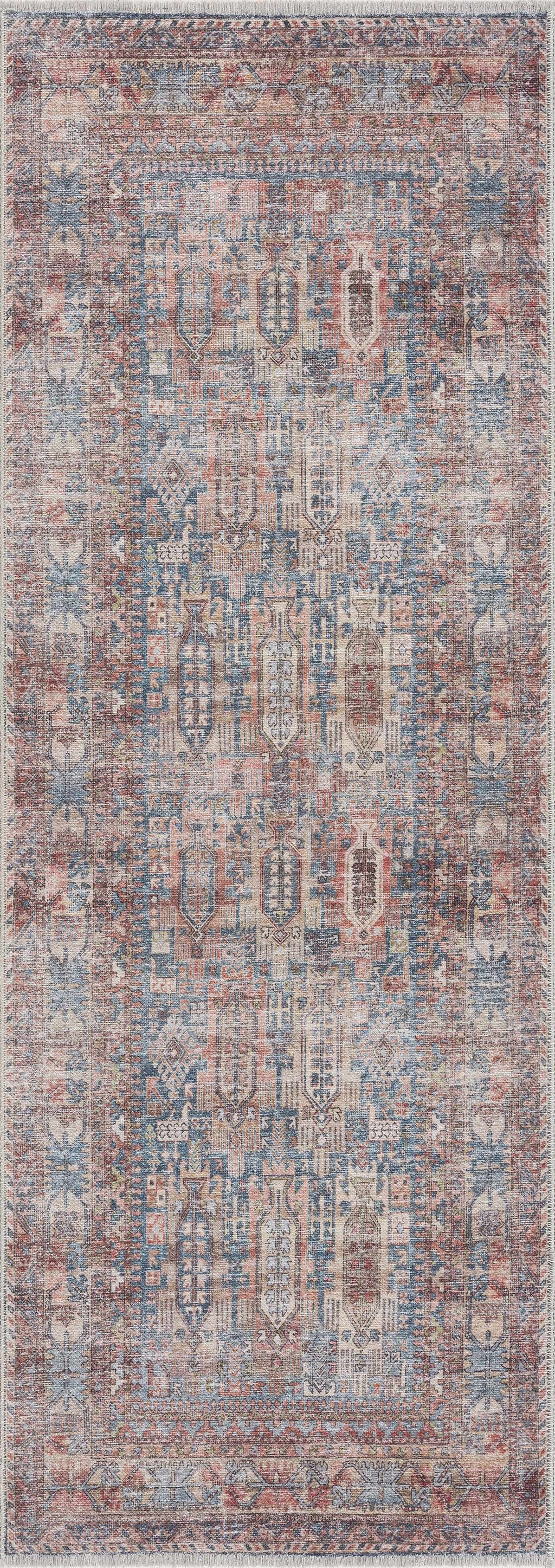 Burnt Orange Holi-2300 Washable Area Rug