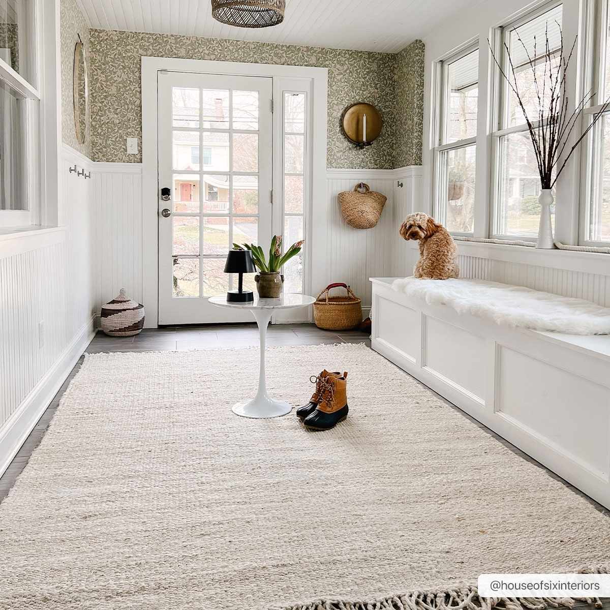 Iantha Tasseled Jute Area Rug