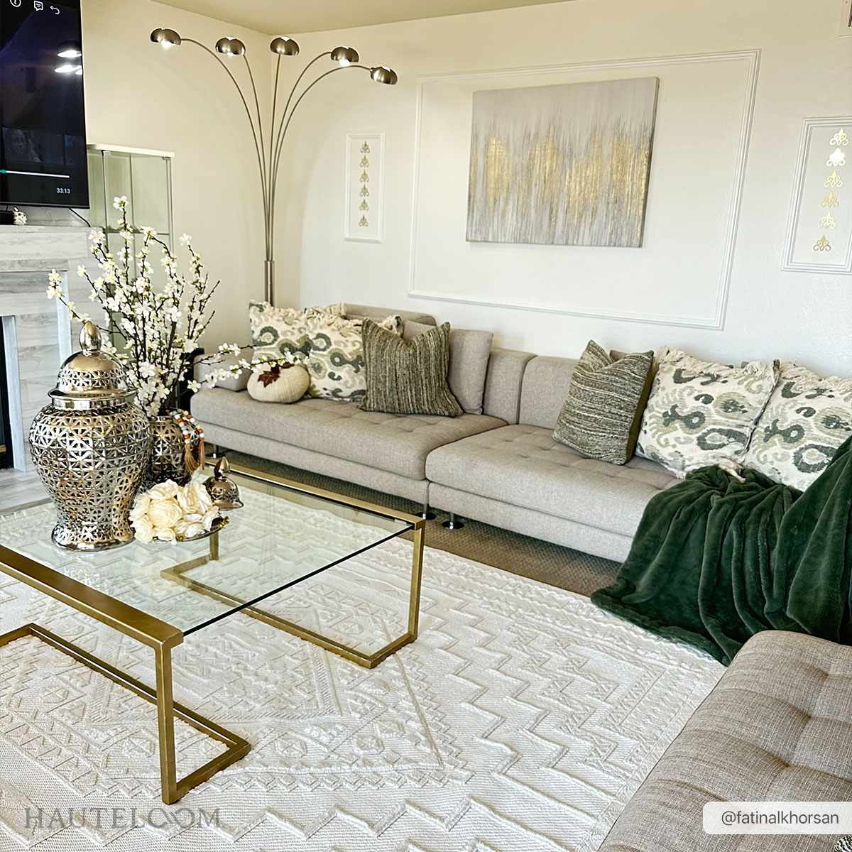 Alya Ivory Fringe Area Rug | Textured Medallion Design – Hauteloom