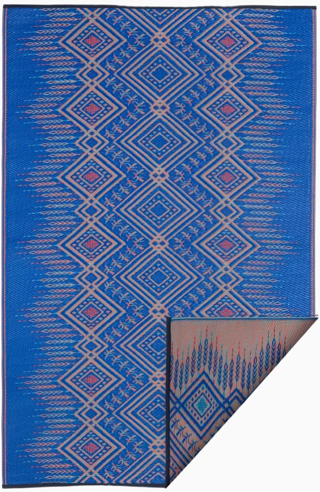Jodhpur Multi Blue Outdoor Rug | Boho Geometric Design