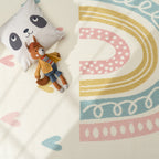 Rainbow & Hearts Cream Design