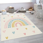 Rainbow & Hearts Cream Design