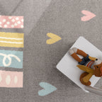 Rainbow & Hearts Grey Design