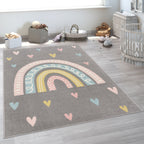 Rainbow & Hearts Grey Design