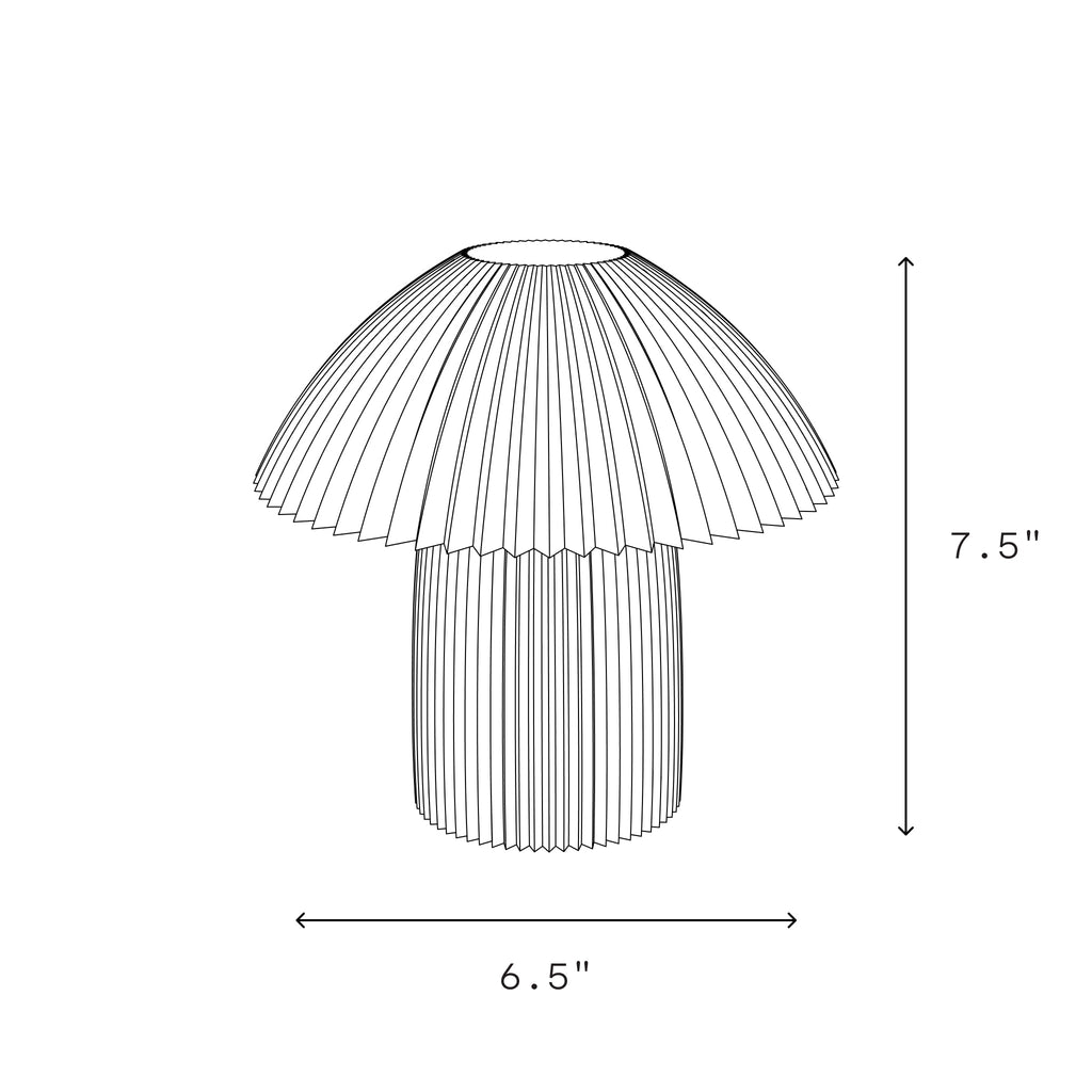 Cordless Kinoko Lamp | Rechargeable Pleated Mushroom Lamp – Wooj Design