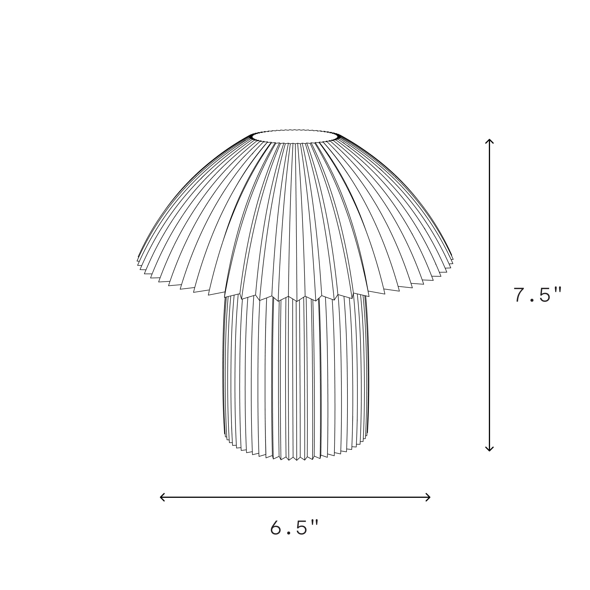 Cordless Kinoko Lamp | Rechargeable Pleated Mushroom Lamp – Wooj Design