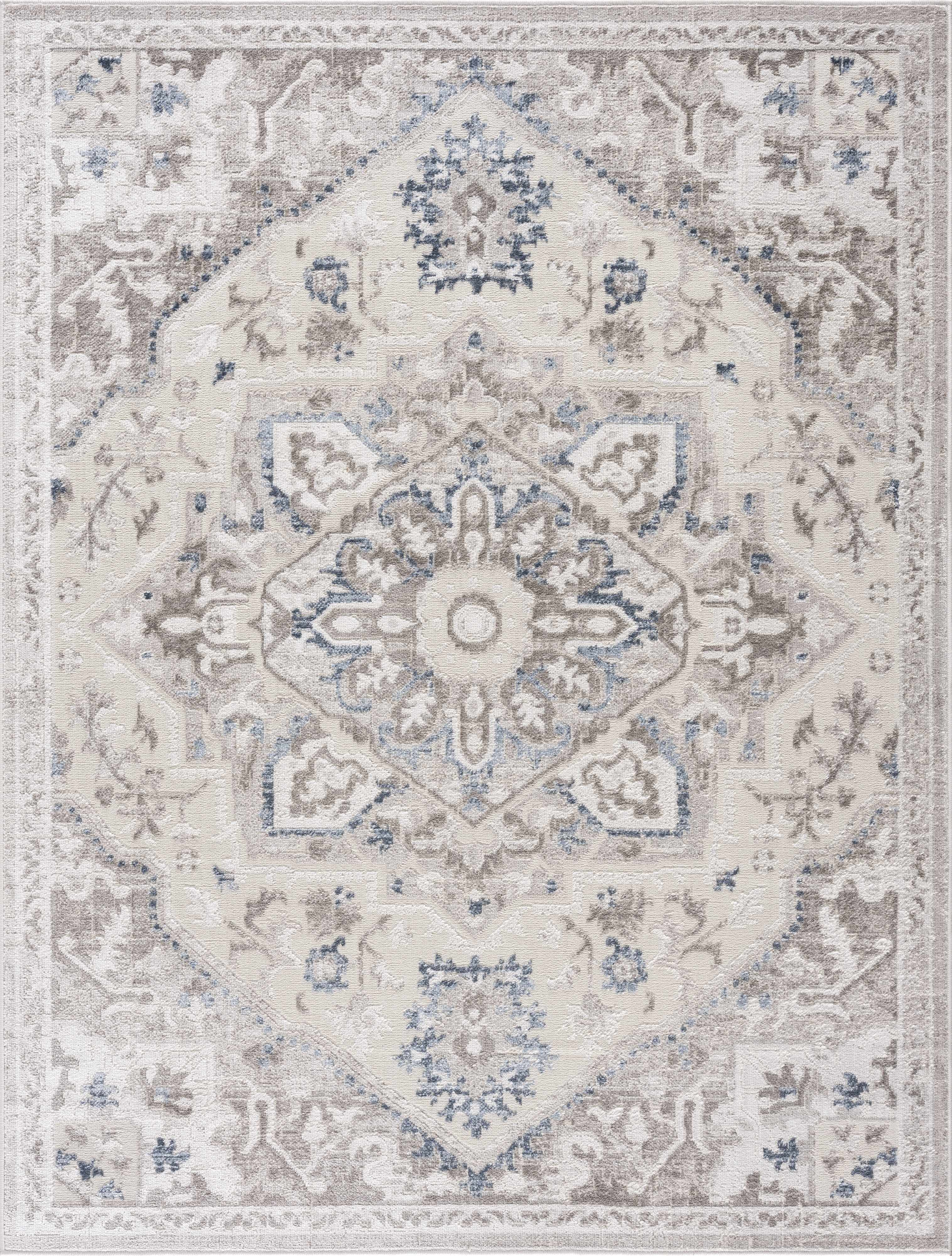 Bakir Medallion Area Rug | Cream, Gray & Beige Tones
