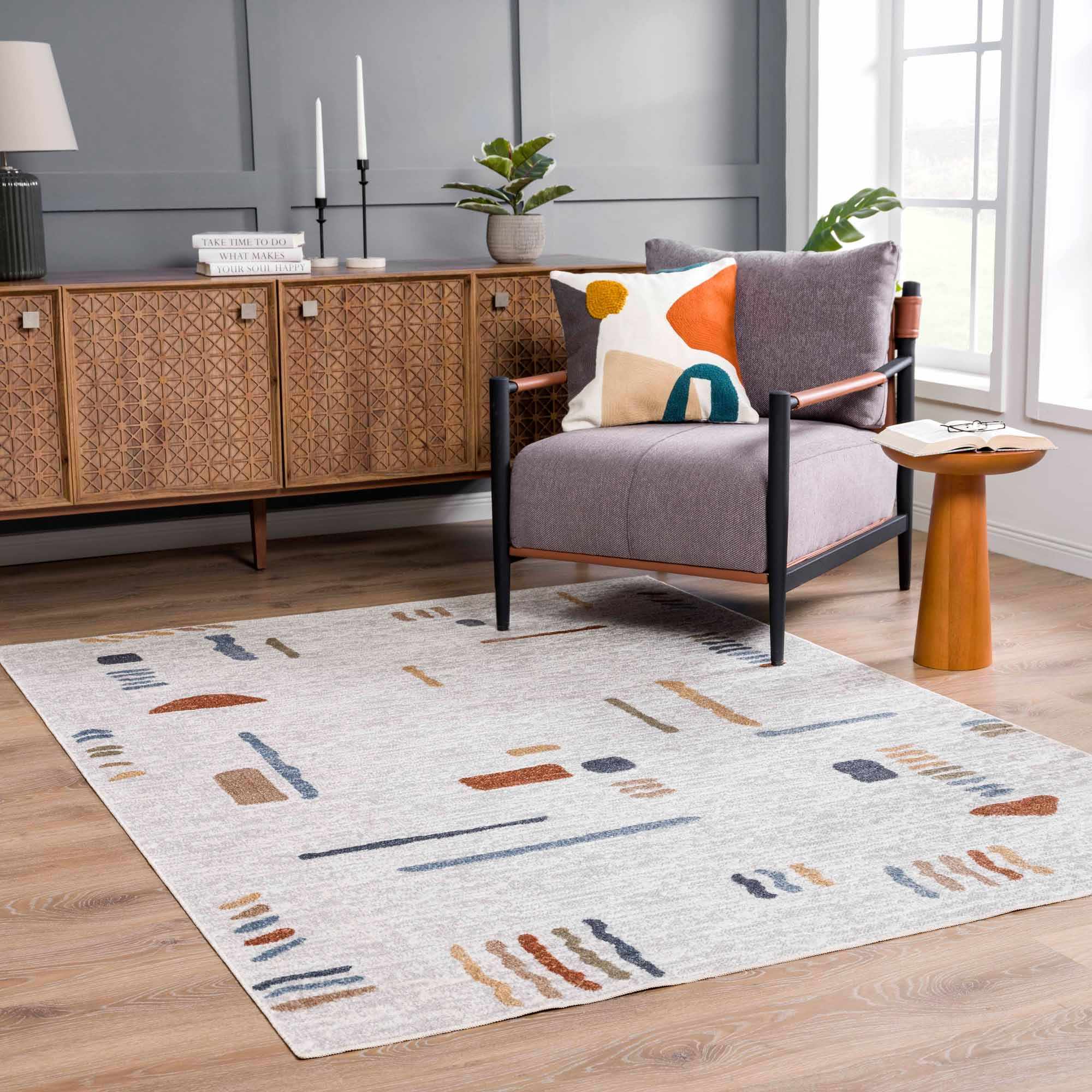 Arnon Modern Washable Area Rug | Bold Contemporary Machine Washable Rug – Boutique Rugs
