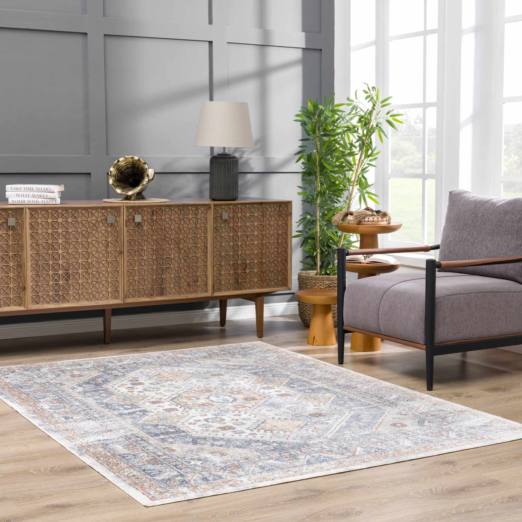 Afya Southwestern Washable Area Rug | Striking Pattern Design