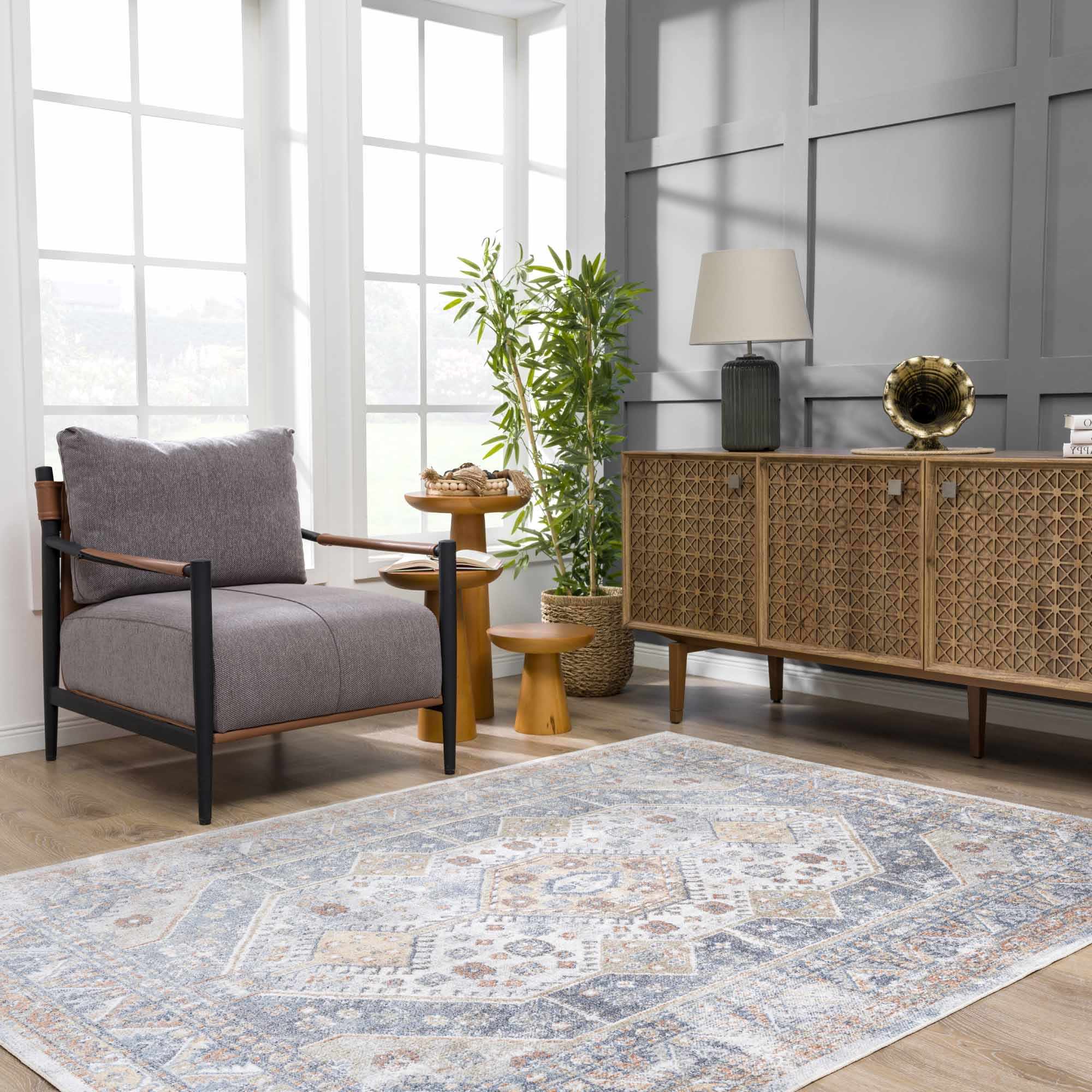 Afya Southwestern Washable Area Rug | Striking Pattern Design