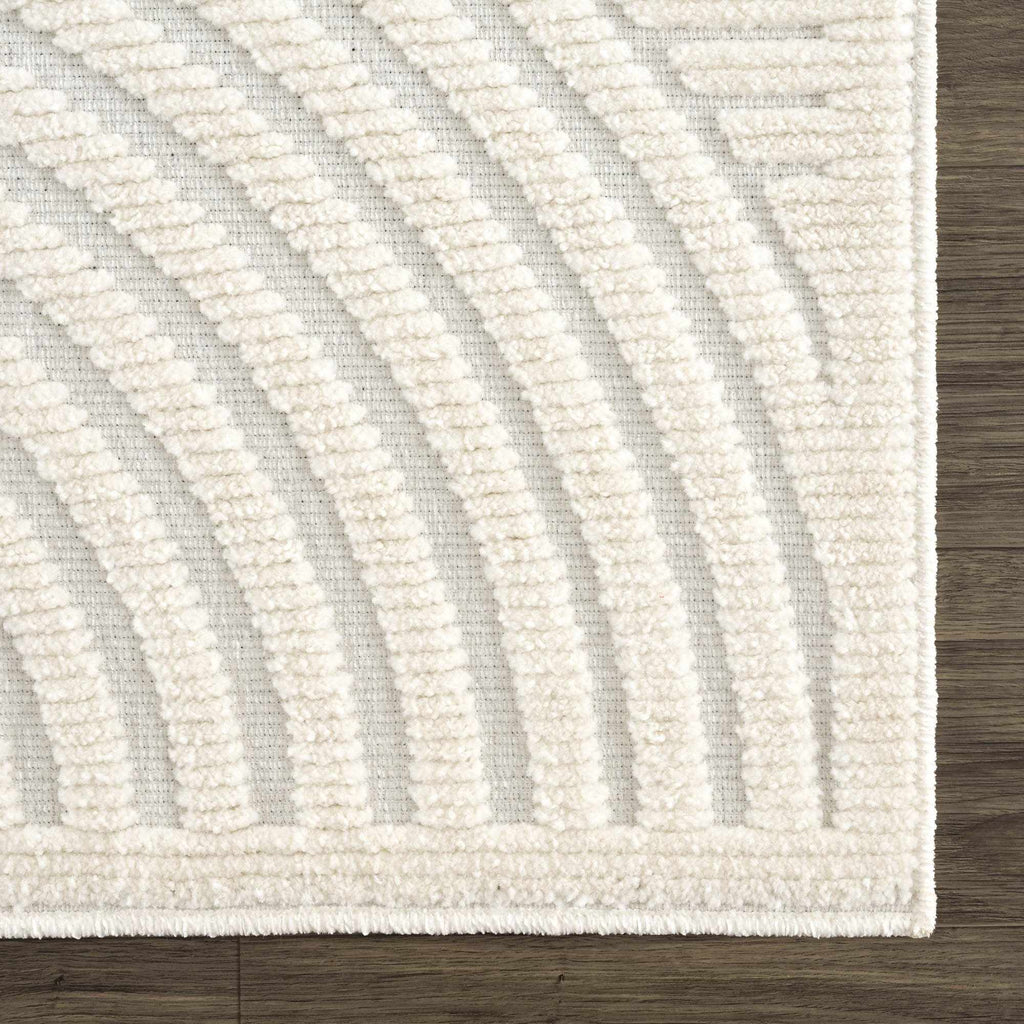 Deron White Washable Area Rug | Machine Washable 3D Textured Rug – Boutique Rugs