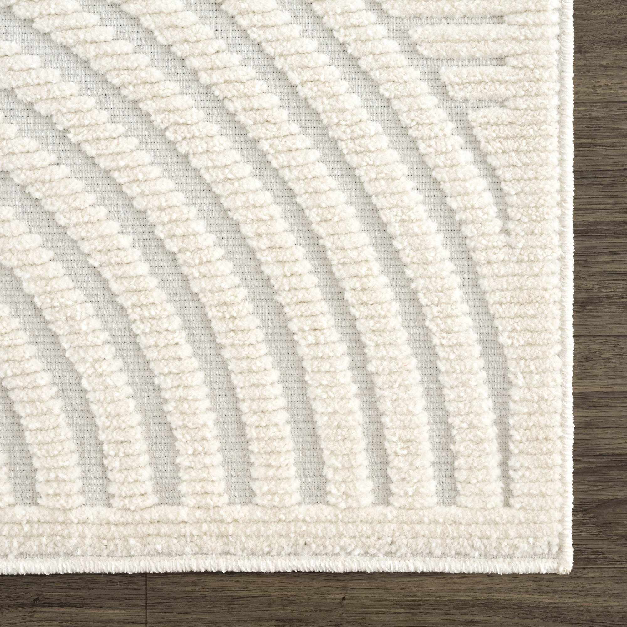 Deron White Washable Area Rug | Machine Washable 3D Textured Rug – Boutique Rugs