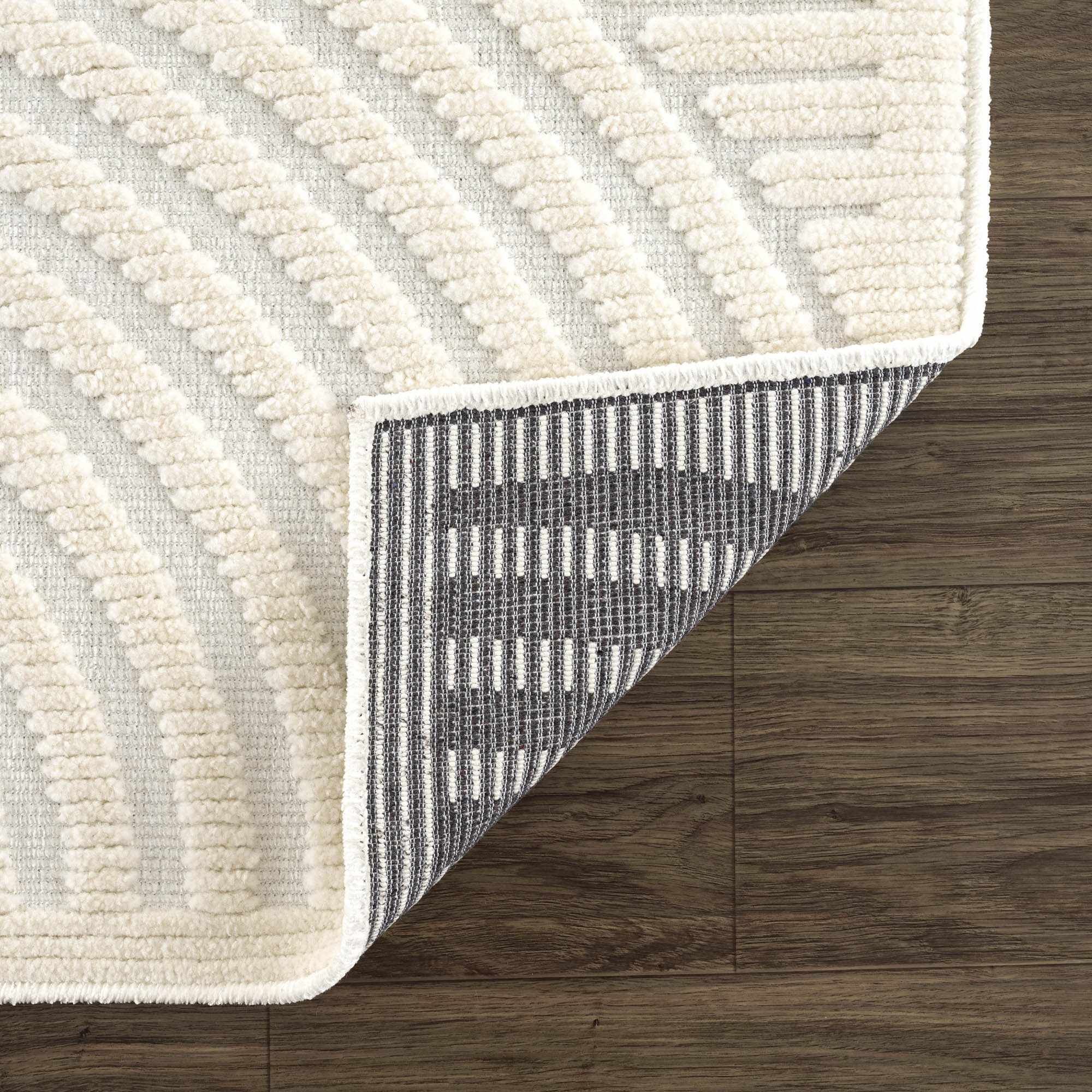 Deron White Washable Area Rug | Machine Washable 3D Textured Rug – Boutique Rugs
