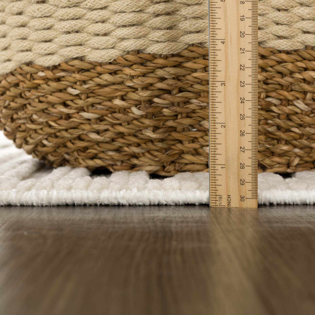 Deron White Washable Area Rug | Machine Washable 3D Textured Rug – Boutique Rugs