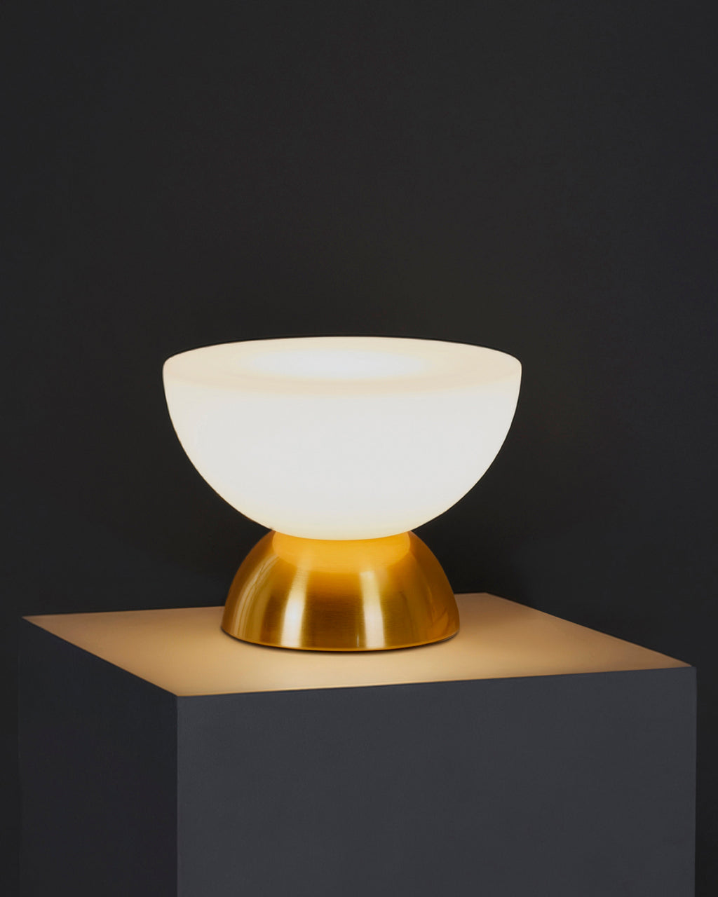 Lamina Table Lamp | Double Dome Brass & Frosted Glass Design
