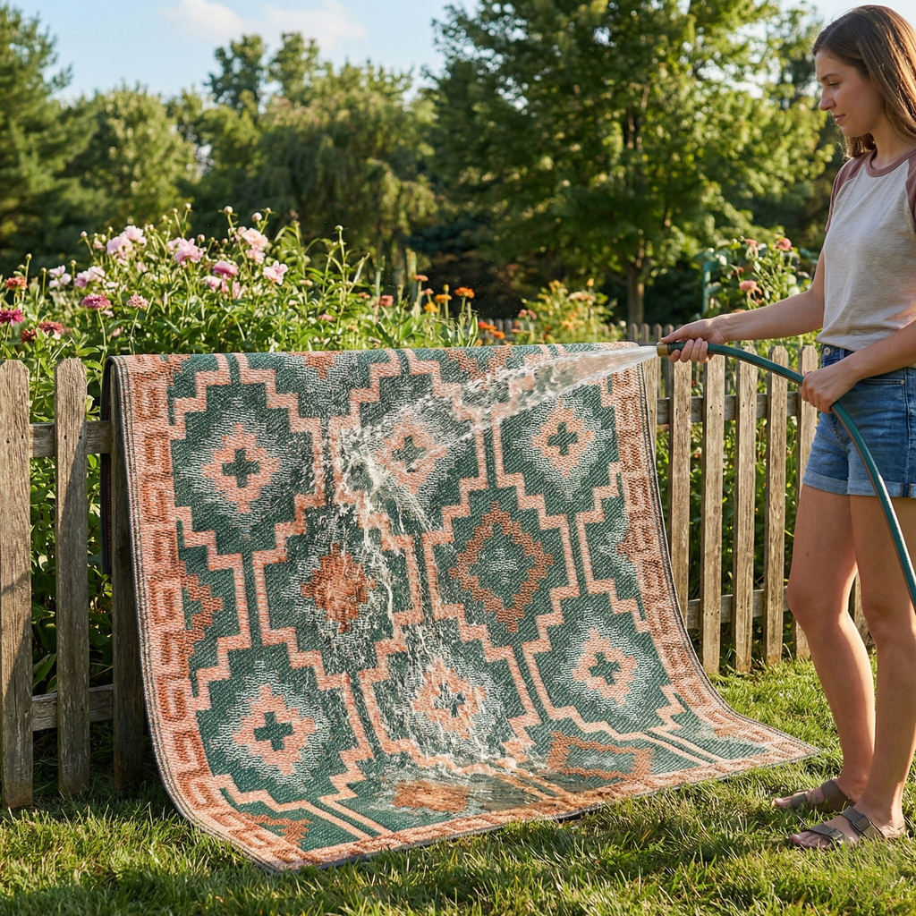 Lhasa Outdoor Rug | Boho Geometric Multicolor Design