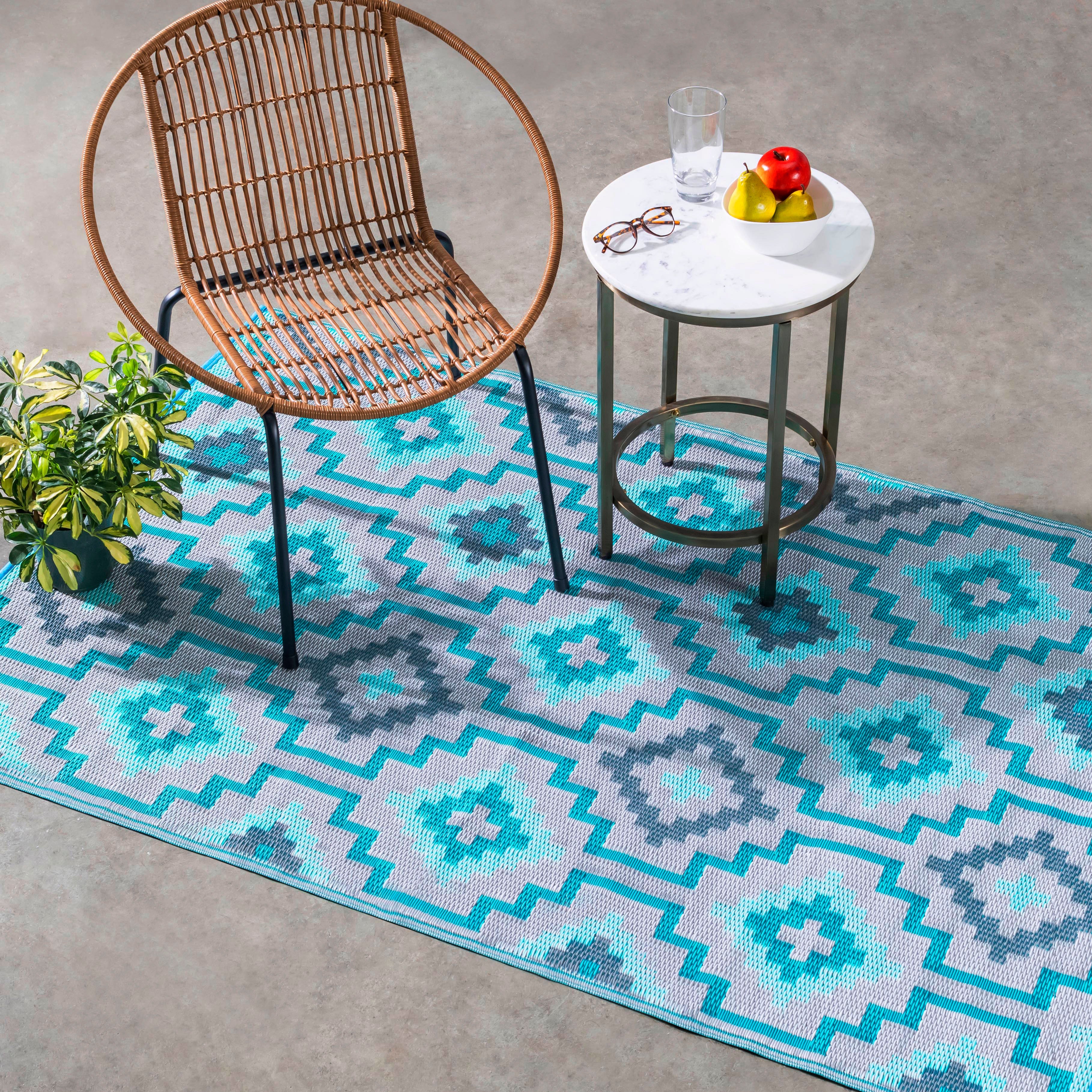Lhasa Outdoor Rug | Boho Geometric Multicolor Design
