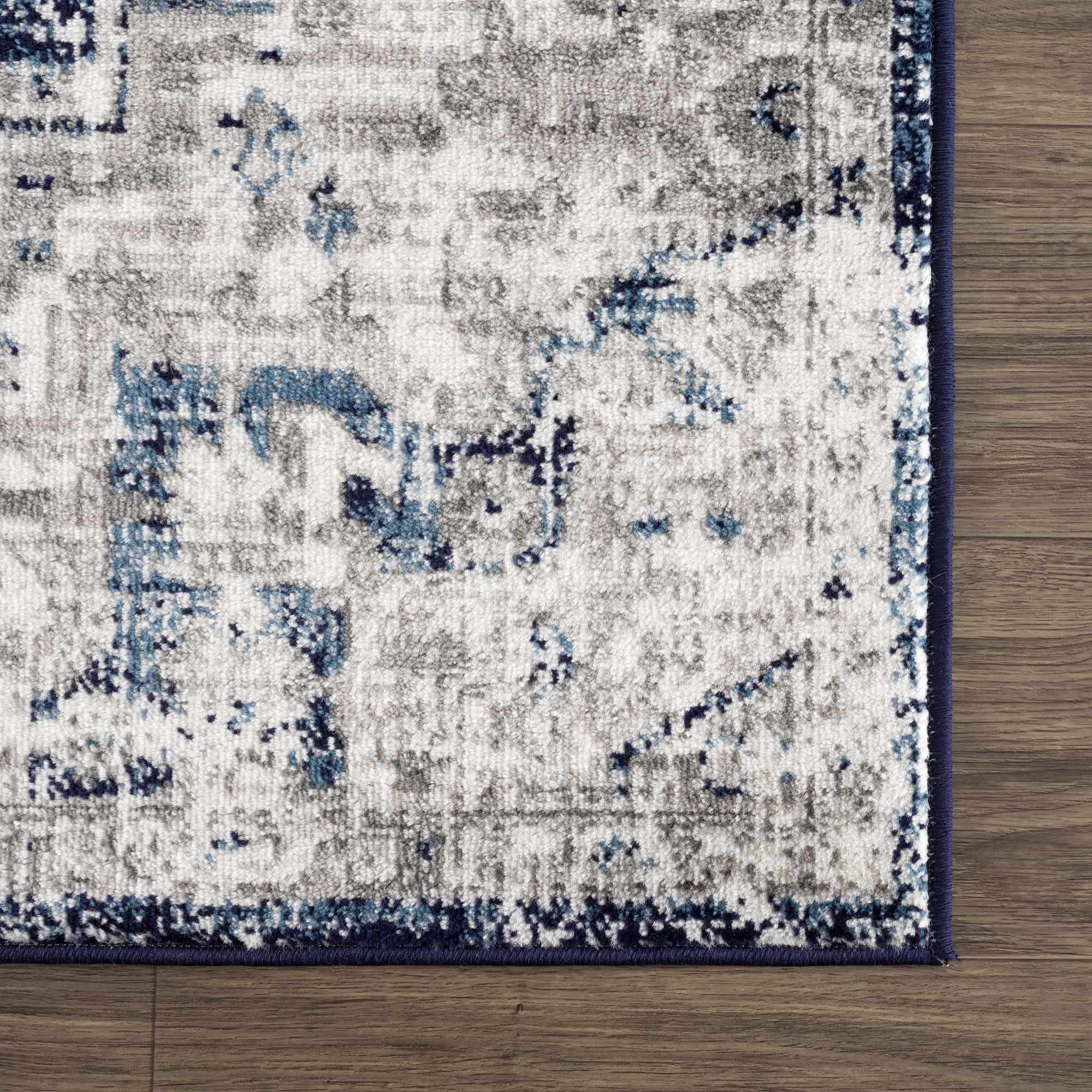 Buenaventura Navy Medallion Area Rug | Traditional Design