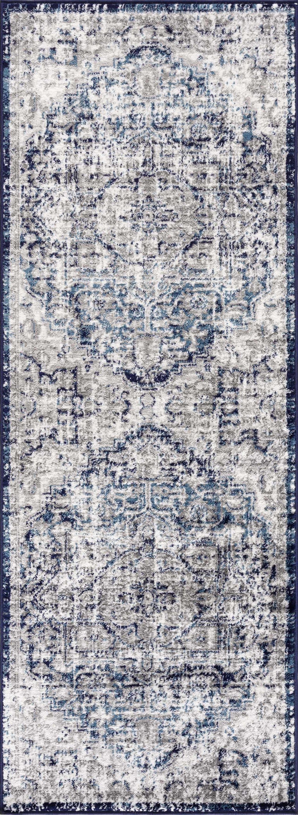Buenaventura Navy Medallion Area Rug | Traditional Design