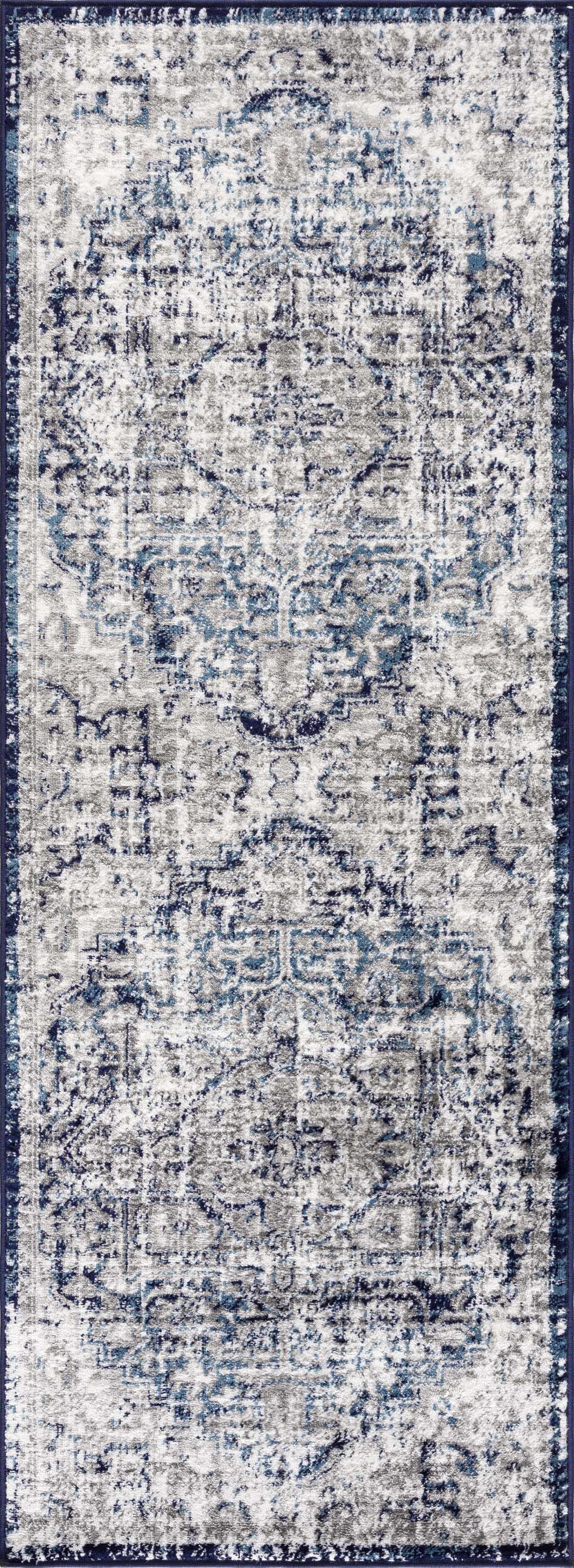 Buenaventura Navy Medallion Area Rug | Traditional Design
