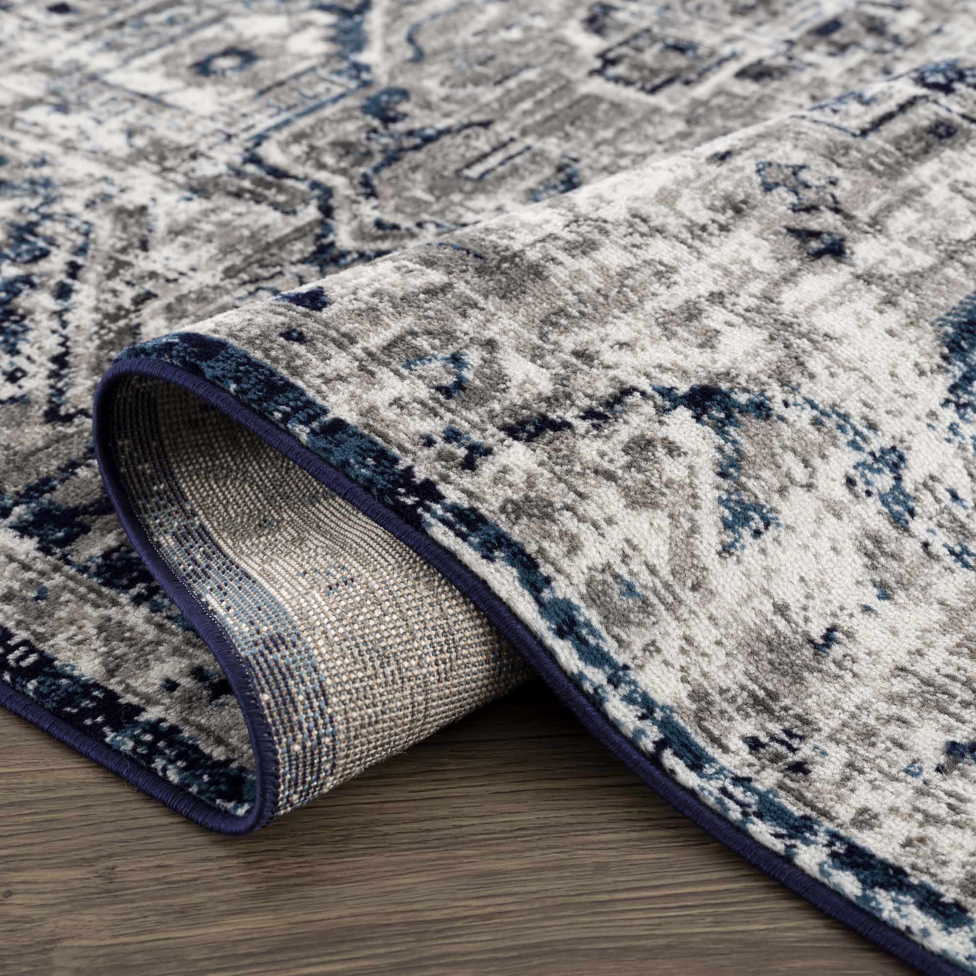 Buenaventura Navy Medallion Area Rug | Traditional Design