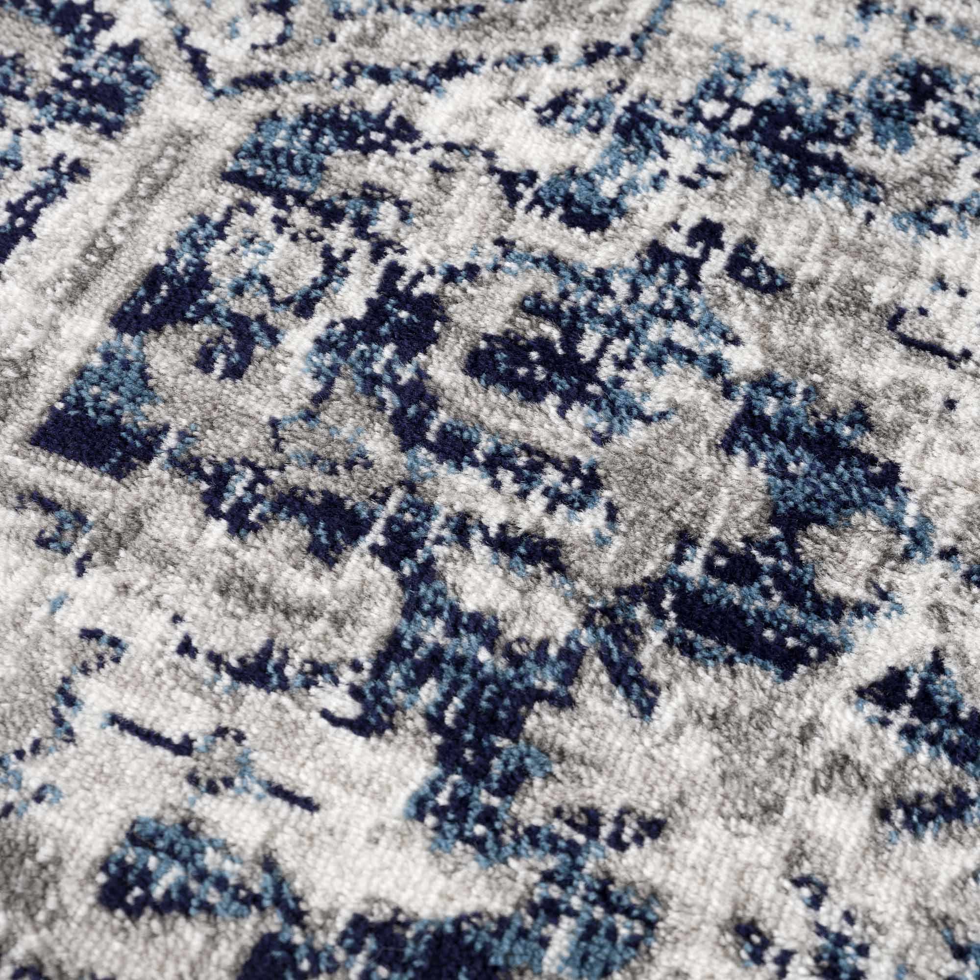 Buenaventura Navy Medallion Area Rug | Traditional Design