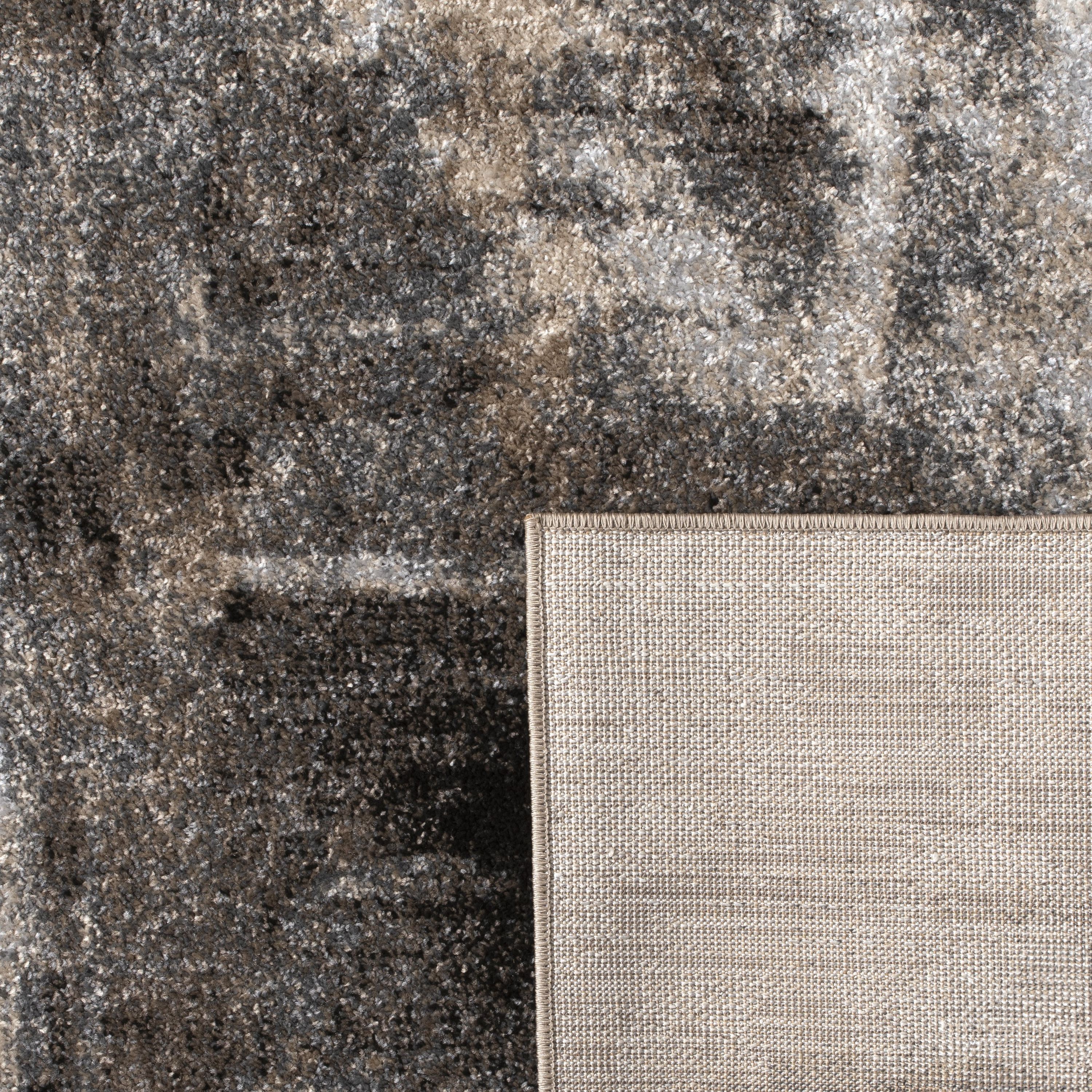 Designer Rug Mona with Modern Art Design in Cream and Black