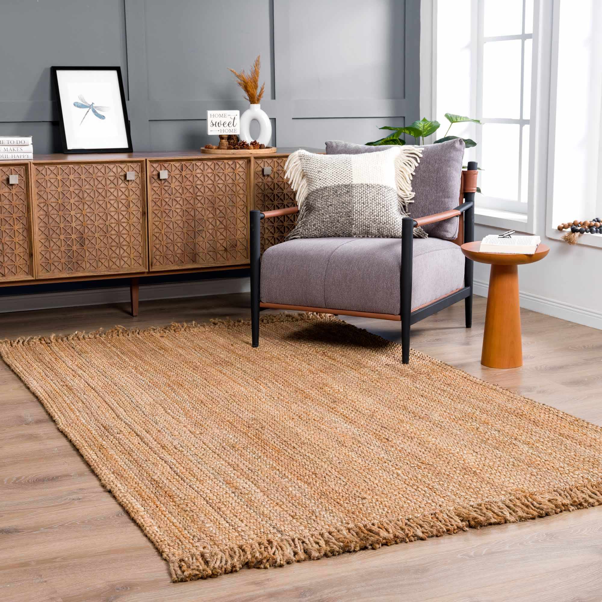 Senneterre Natural Jute Rug | Handwoven Jute Rug with Tassels – Boutique Rugs