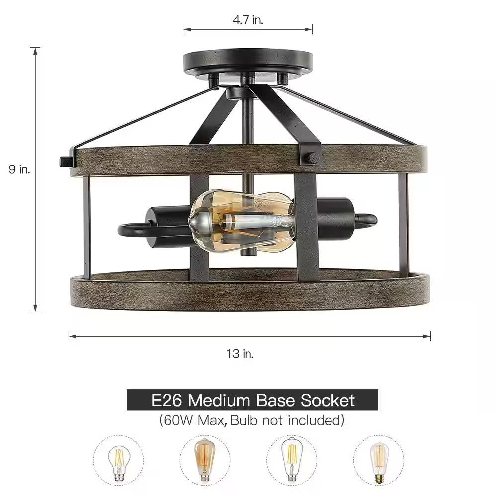 Farmhouse 2-Light Ceiling Lamp