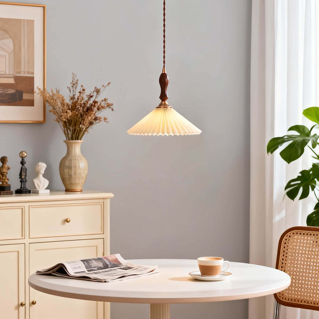 Miloxa Fabric & Wood Pendant Light | Boho Soft Hanging Lamp