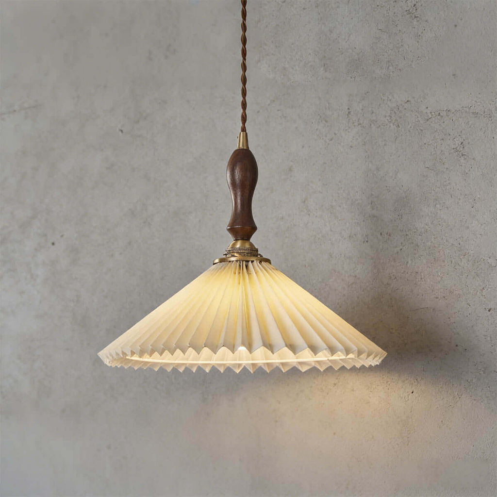 Miloxa Fabric & Wood Pendant Light | Boho Soft Hanging Lamp