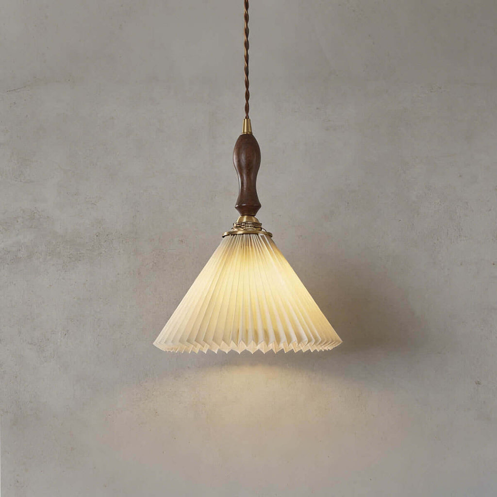 Miloxa Fabric & Wood Pendant Light | Boho Soft Hanging Lamp