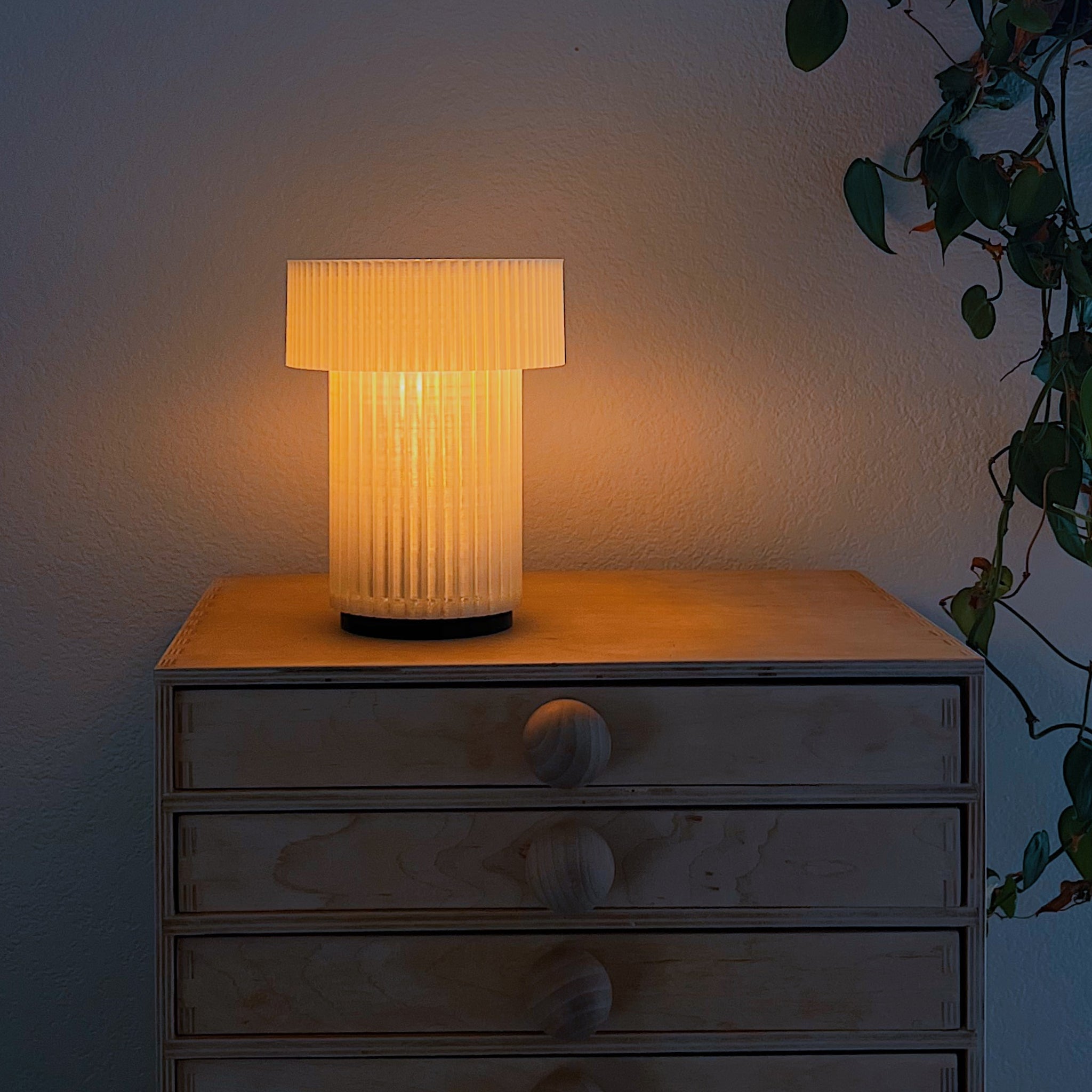 Cordless Mini Drum Lamp | Rechargeable 3D Printed Portable Table Lamp – Wooj Design