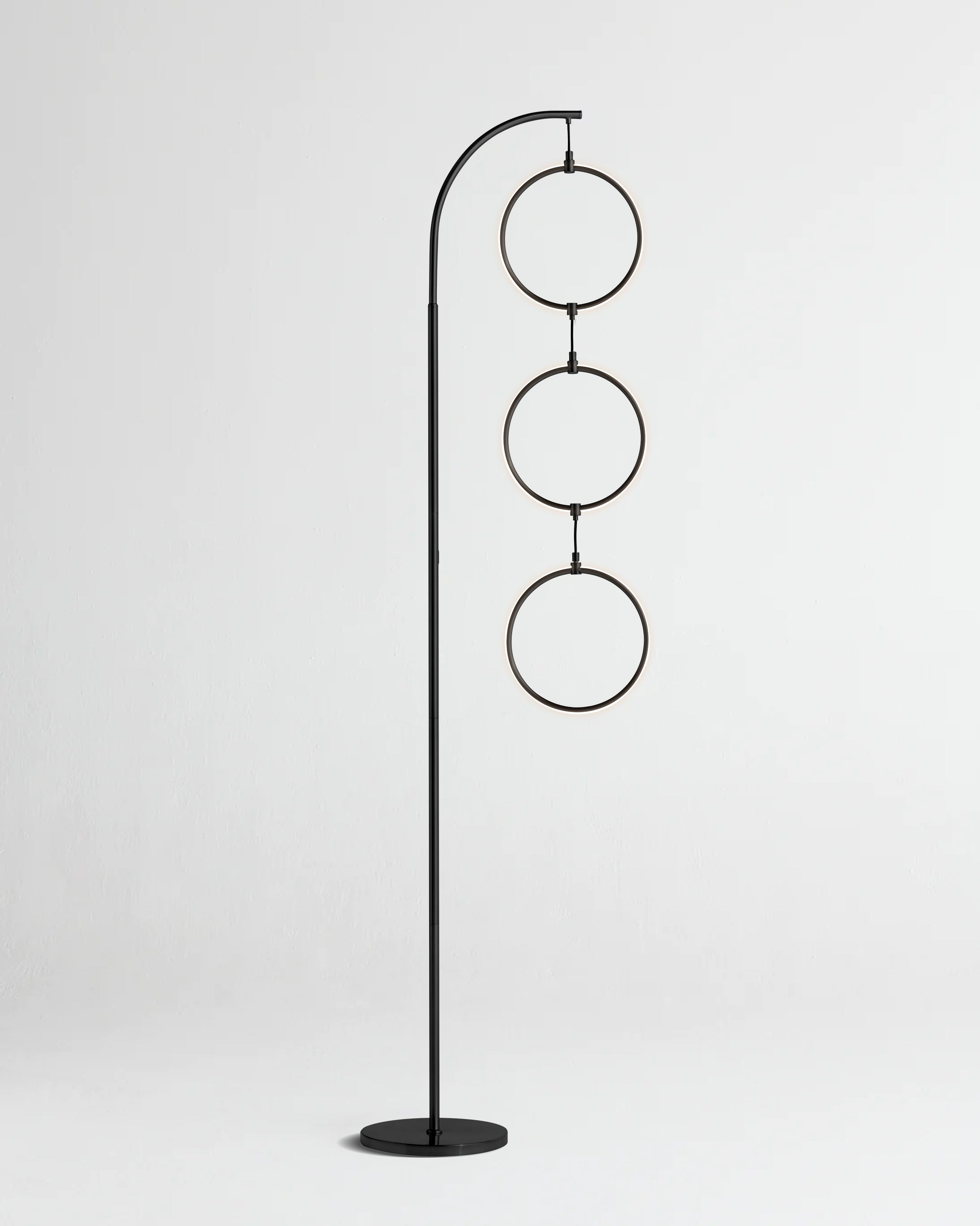 Nova Arc Floor Lamp | Modern Arc Lamp with Ring Detail