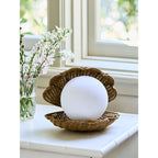 Handmade Wicker Bedside lamp - Shell Lamp-1