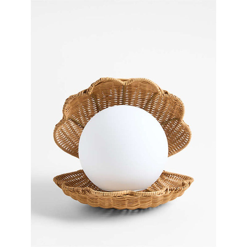 Handmade Wicker Bedside lamp - Shell Lamp-3