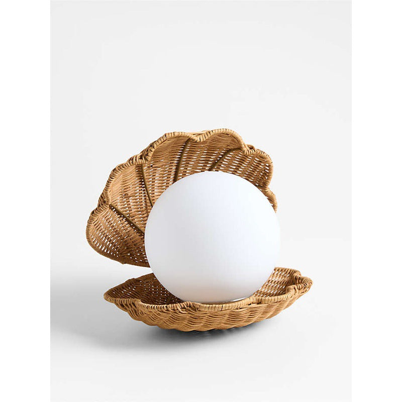 Handmade Wicker Bedside lamp - Shell Lamp-2